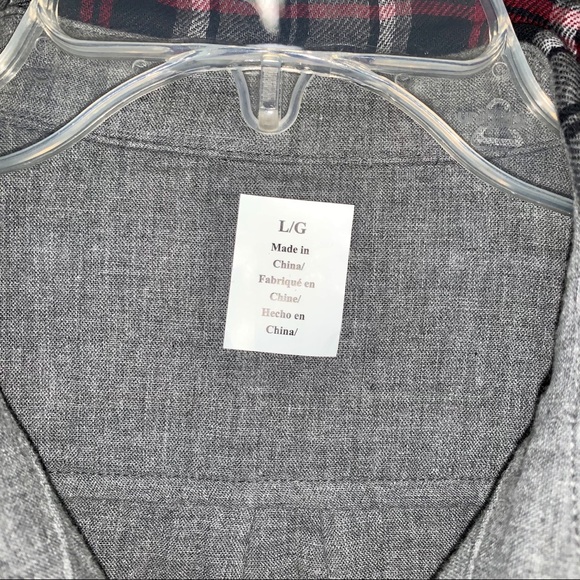 Penguin Reversible Plaid Long Sleeve Shirt Red L - Picture 7 of 7